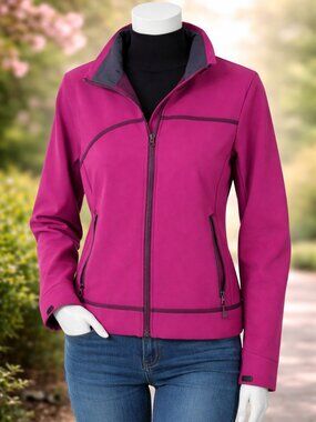 Columbia Jacket Women Medium Titanium Softshell Full Zip Berry Magenta Outdoor